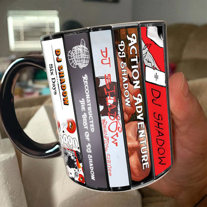 DJ Shadow Albums Cassette Collection Retro Accent Mug
