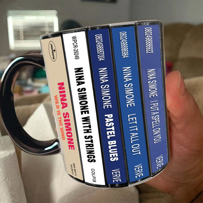 Nina Simone Albums Cassette Collection Retro Accent Mug