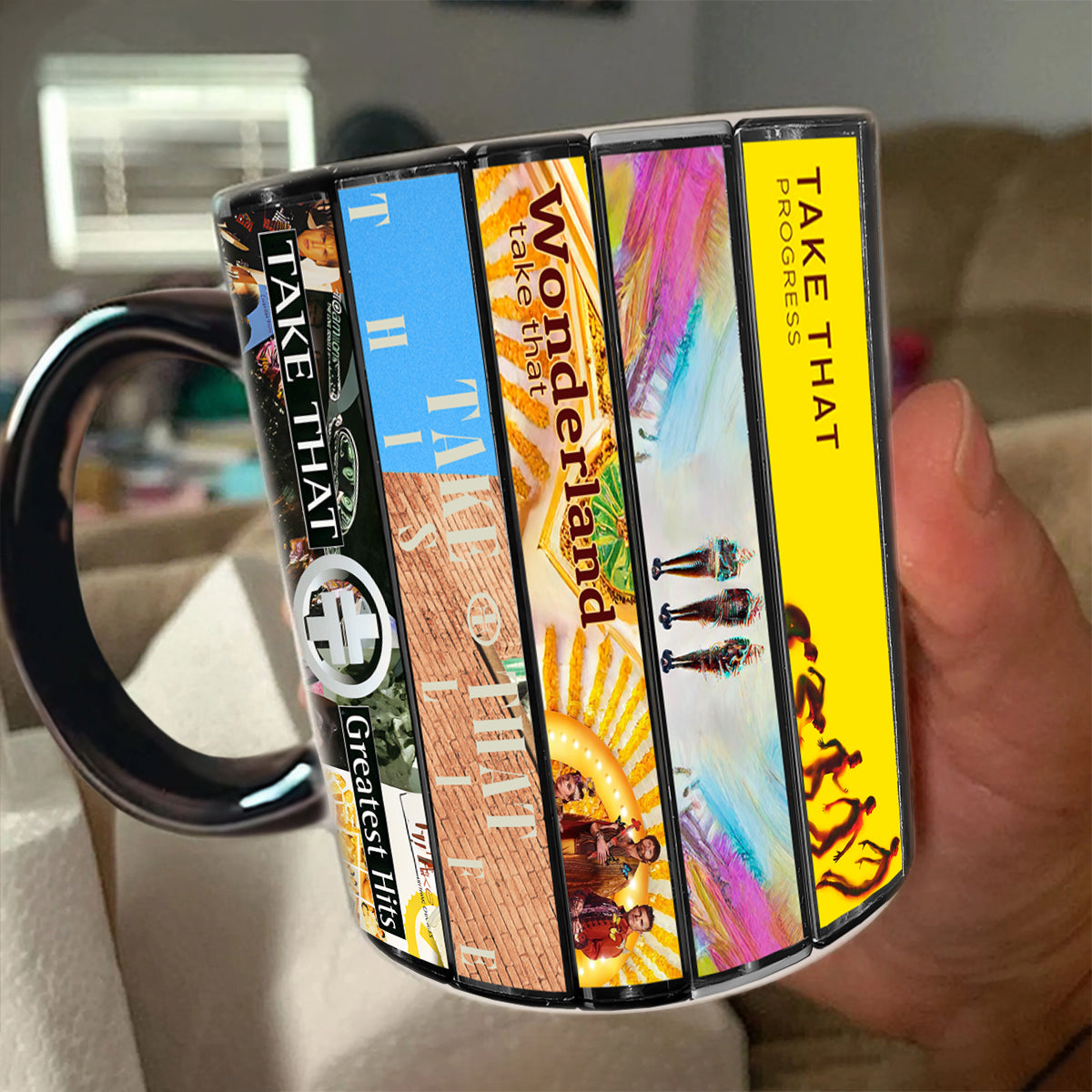 Take That Albums Cassette Collection Retro Accent Mug