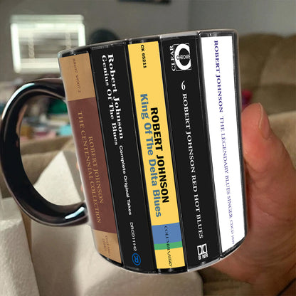 Robert Johnson Albums Cassette Collection Retro Accent Mug