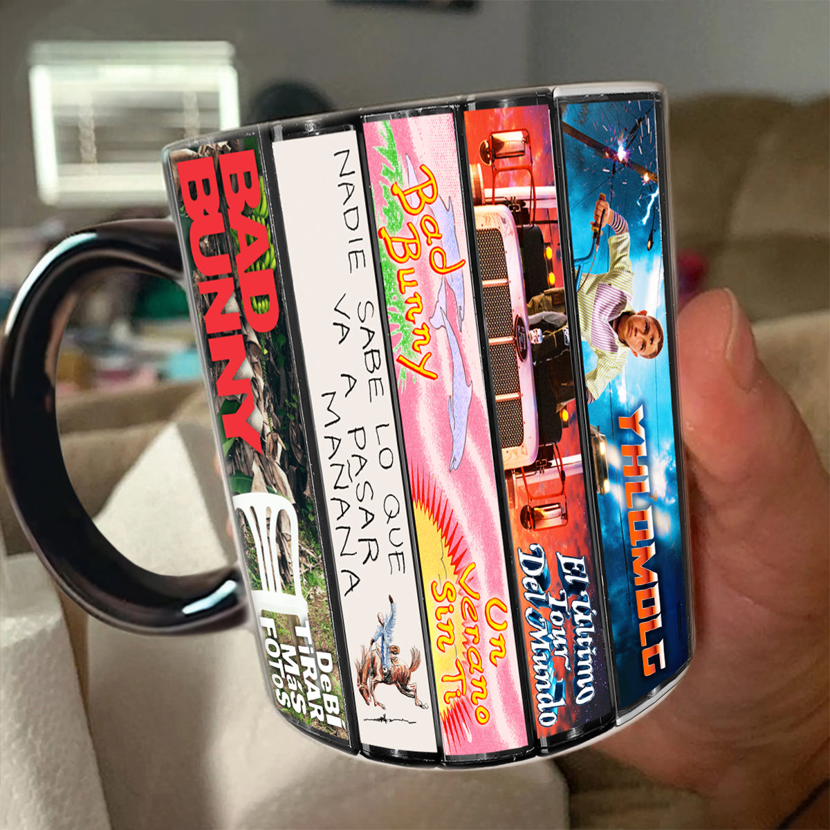 Bad Bunny Albums Cassette Collection Retro Accent Mug