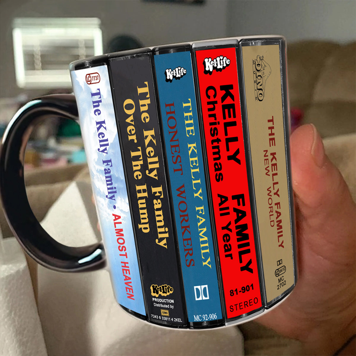 The Kelly Family Albums Cassette Collection Retro Accent Mug