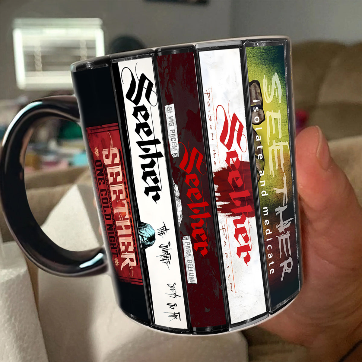 Seether Albums Cassette Collection Retro Accent Mug