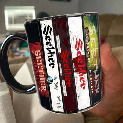 Seether Albums Cassette Collection Retro Accent Mug