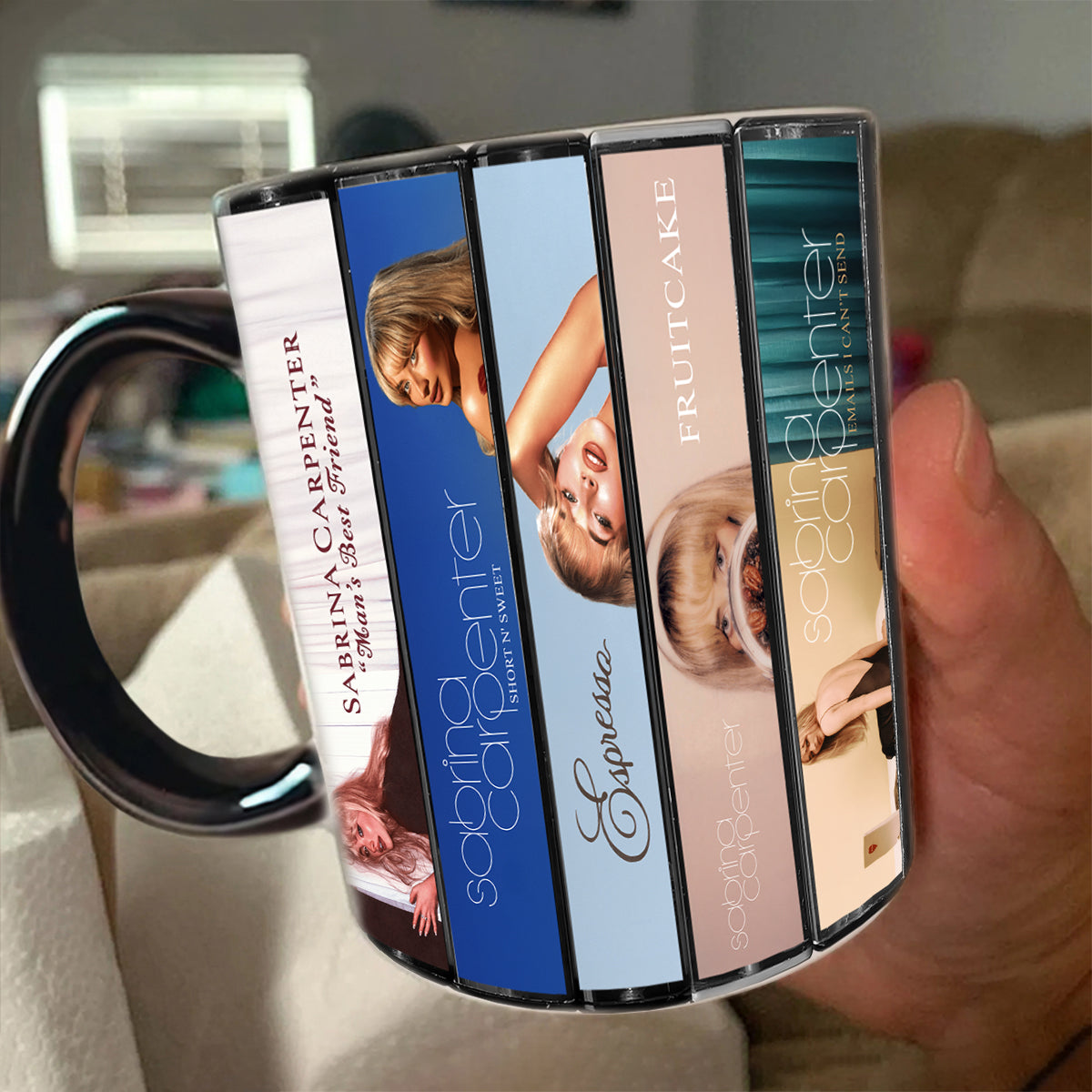 Sabrina Carpenter Albums Cassette Collection Retro Accent Mug