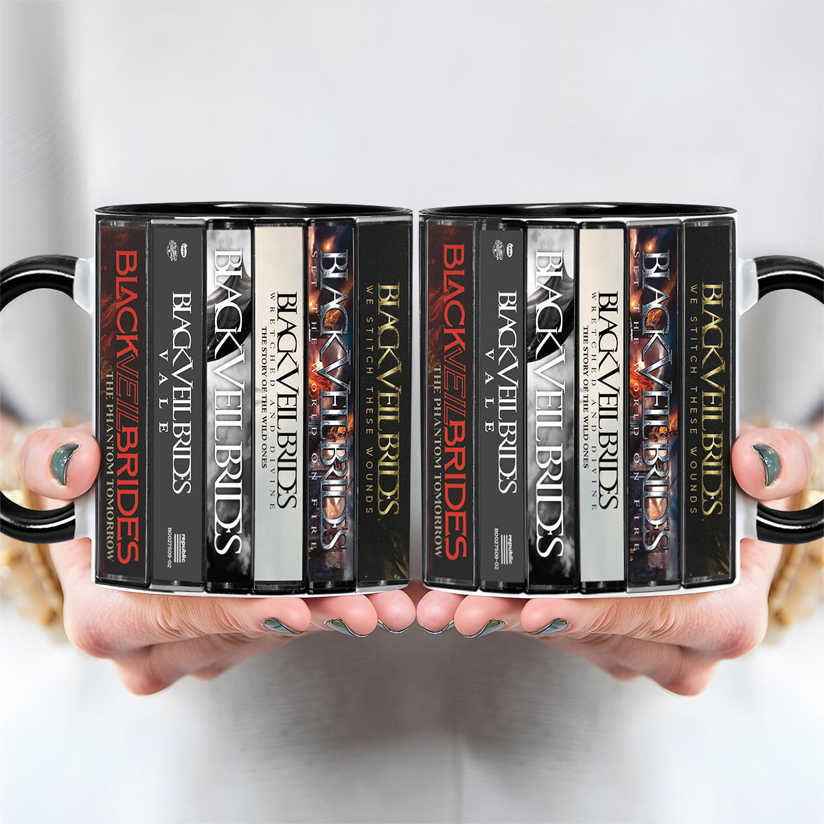 Black Veil Brides Albums Cassette Collection Retro Accent Mug