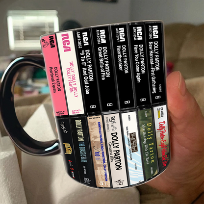 Dolly Parton Albums Cassette Retro Collection Extended Version Accent Mug