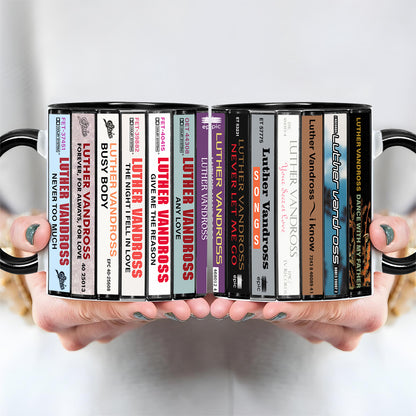 Luther Vandross Albums Cassette Collection Retro Accent Mug