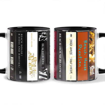 Beach House Albums Cassette Collection Retro Accent Mug