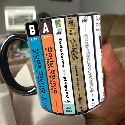 Soda Stereo Albums Cassette Collection Retro Accent Mug
