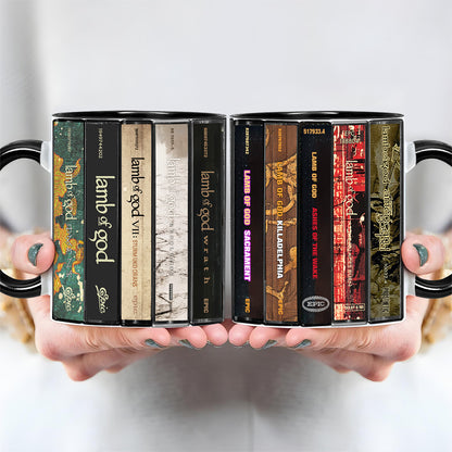 Lamb of God Albums Cassette Collection Retro Accent Edge-to-Edge Printed Mug