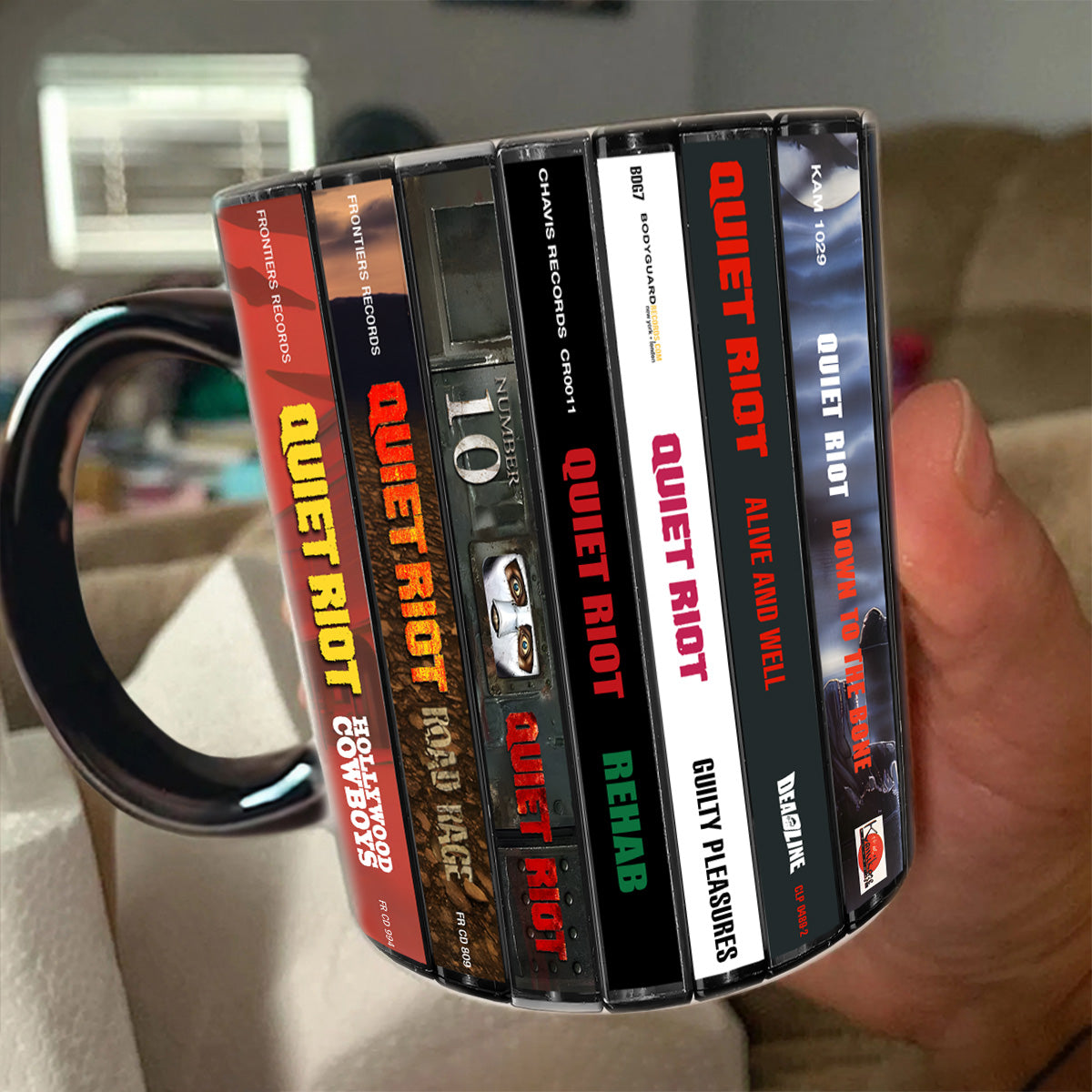 Quiet Riot Albums Cassette Collection Retro Accent Mug