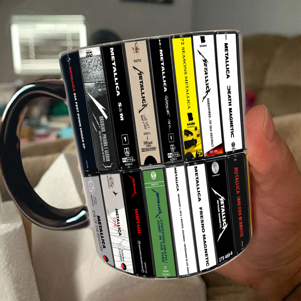 Metallica Albums Cassette Retro Collection Accent Mug - Extended Version