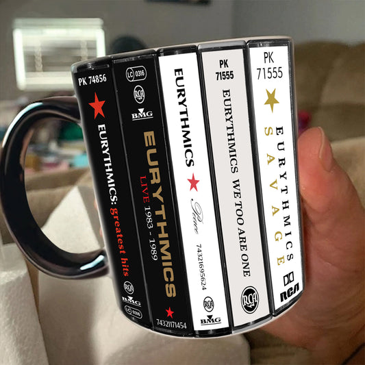 Eurythmics Albums Cassette Collection Retro Accent Mug