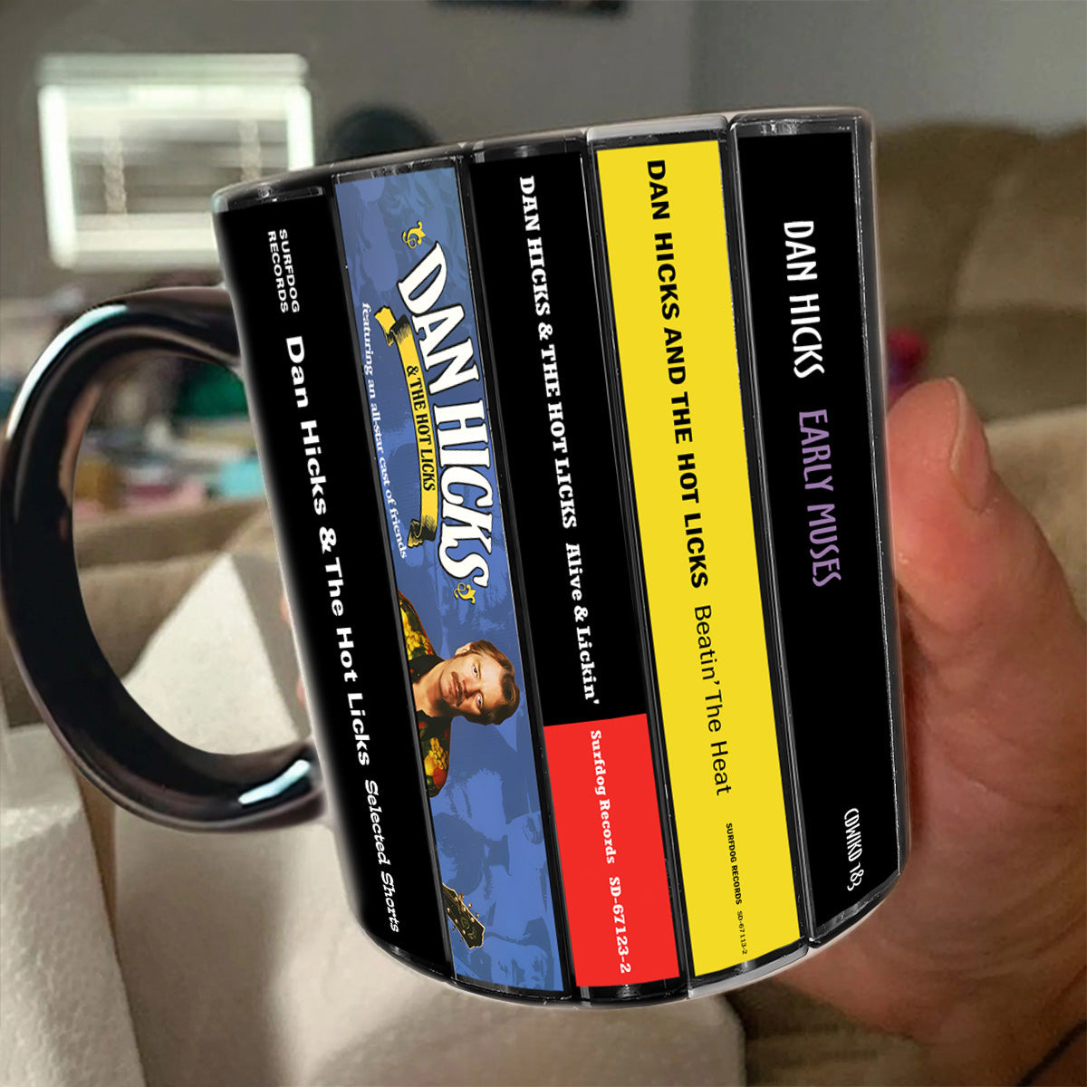 Dan Hicks and His Hot Licks Albums Cassette Collection Retro Accent Mug