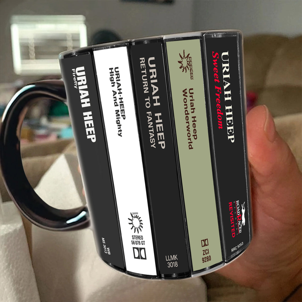 Uriah Heep Albums Cassette Collection Retro Accent Mug