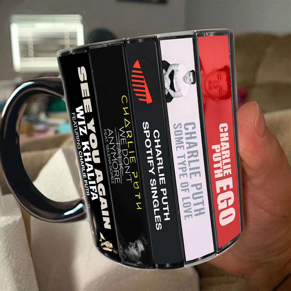 Charlie Puth Albums Cassette Collection Retro Accent Mug