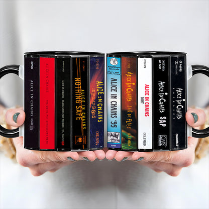 Alice in Chains Albums Cassette Collection Retro Accent Mug