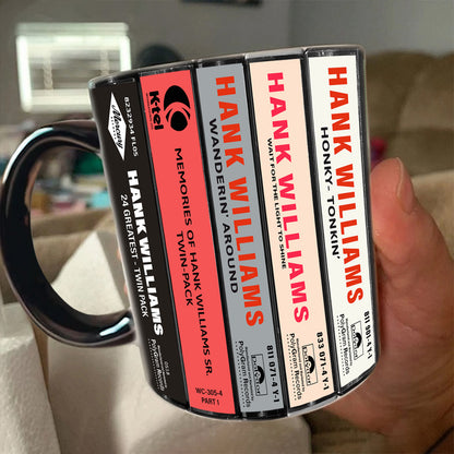Hank Williams Albums Cassette Collection Retro Accent Mug