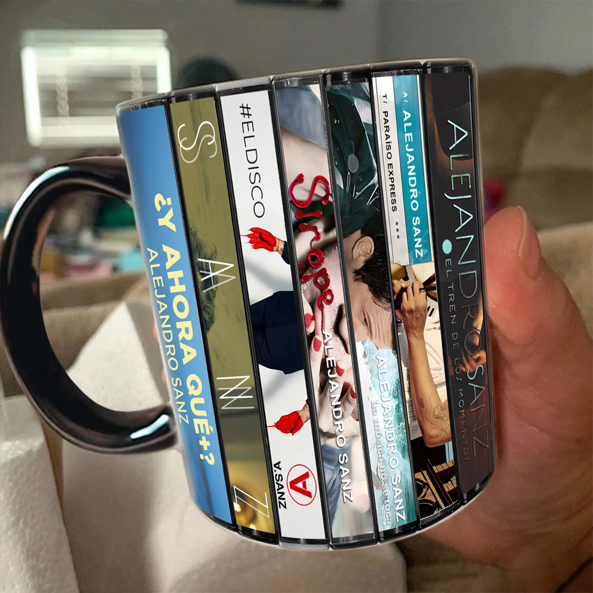 Alejandro Sanz Albums Cassette Collection Retro Accent Mug