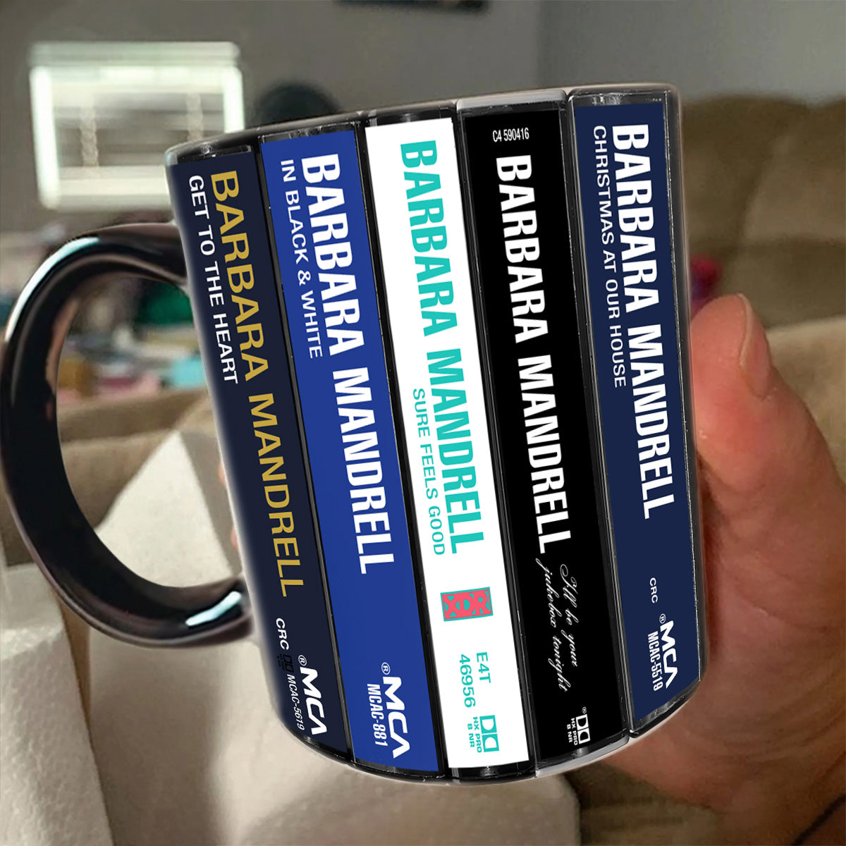 Barbara Mandrell Albums Cassette Collection Retro Accent Mug