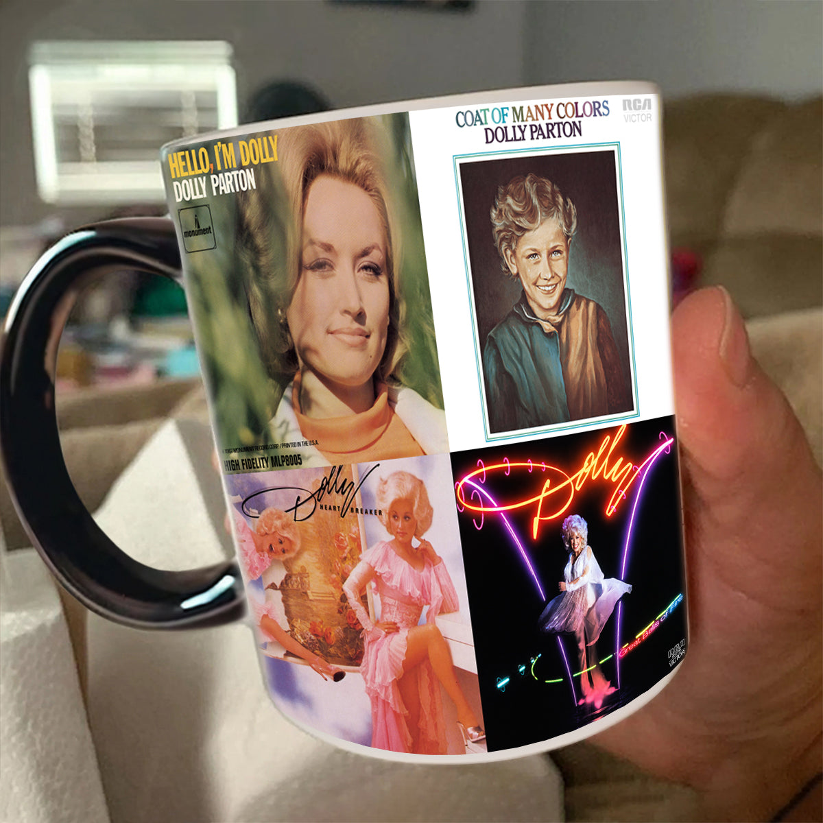 Dolly Parton Albums Cover Retro Collection Accent Mug
