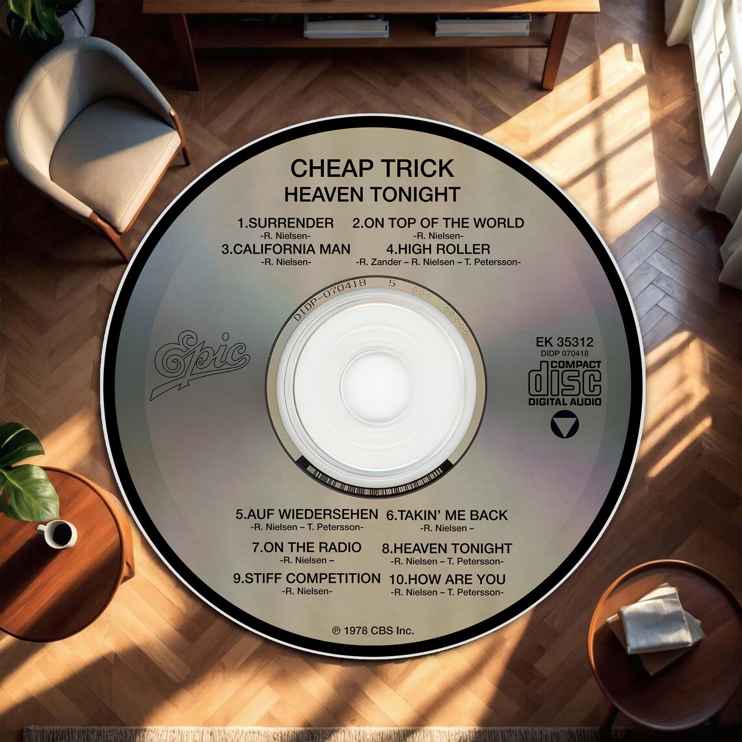 Cheap Trick Heaven Tonight Album Music CD Round Rug