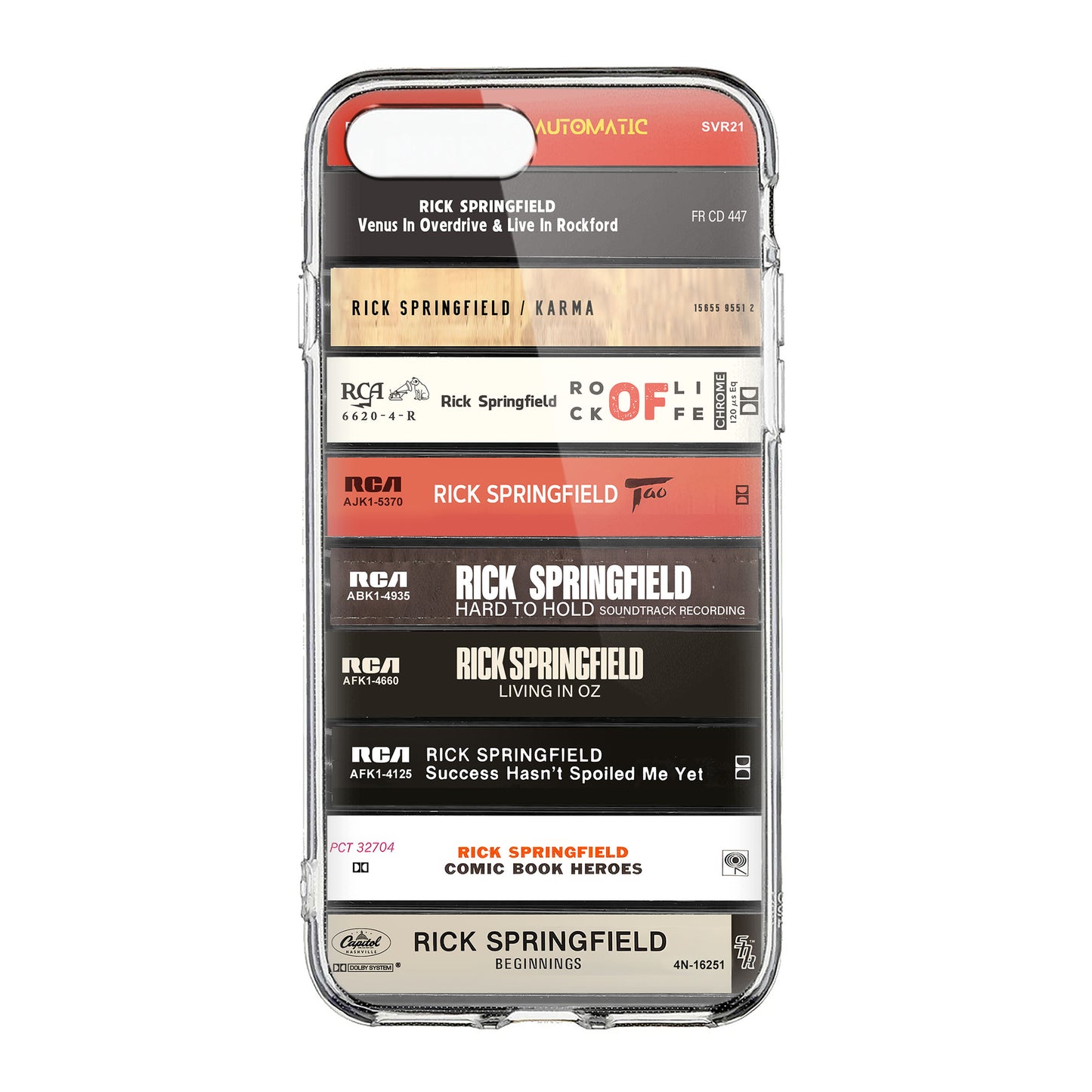 Rick Springfield Albums Cassette Collection Retro Phone Case