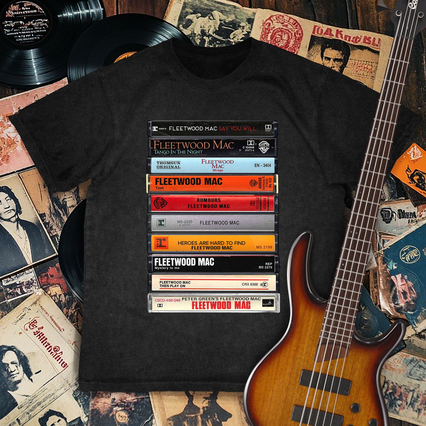 Fleetwood Mac Albums Cassette Retro Collection Premium Unisex T-Shirt