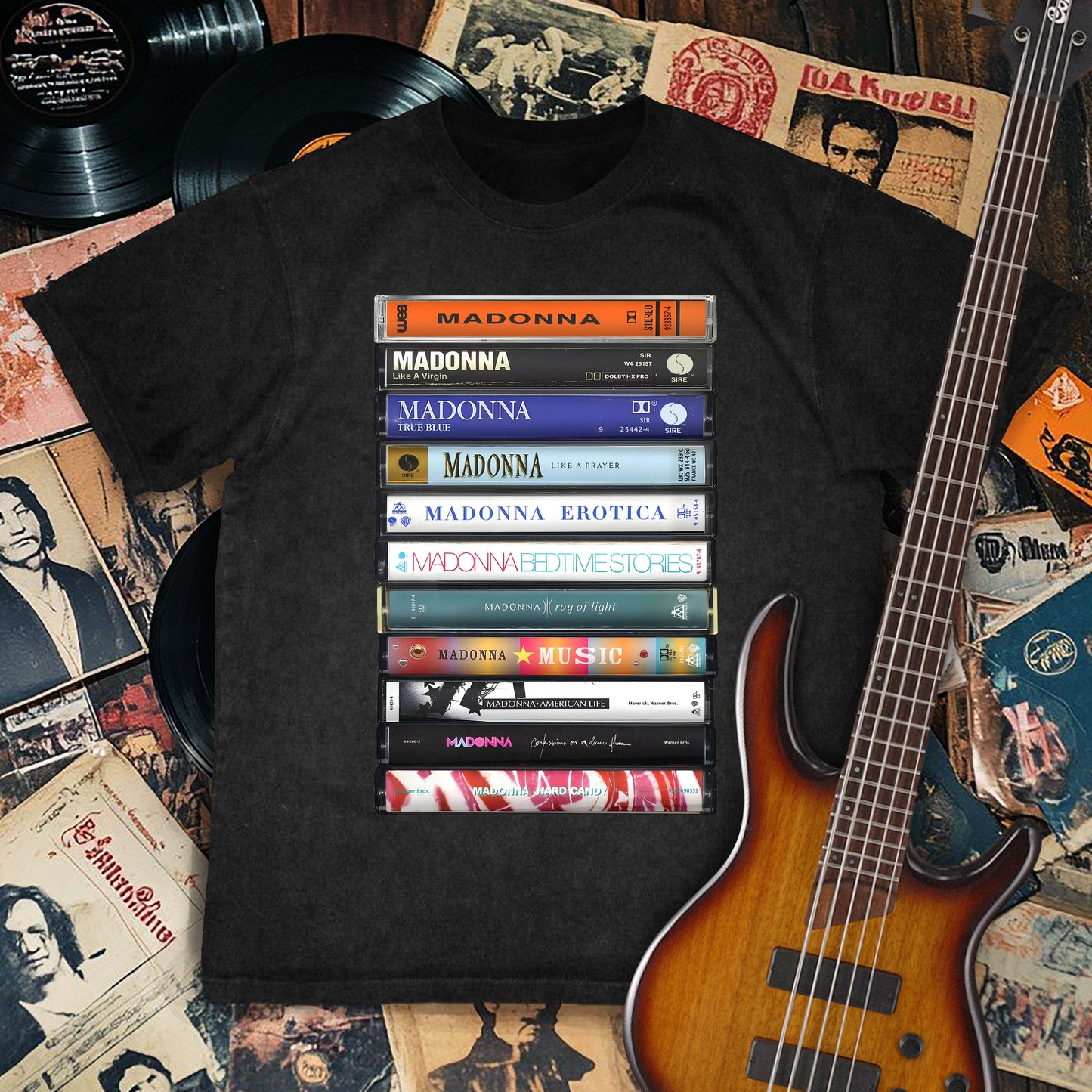 Madonna Albums Cassette Retro Collection Premium Unisex T-Shirt