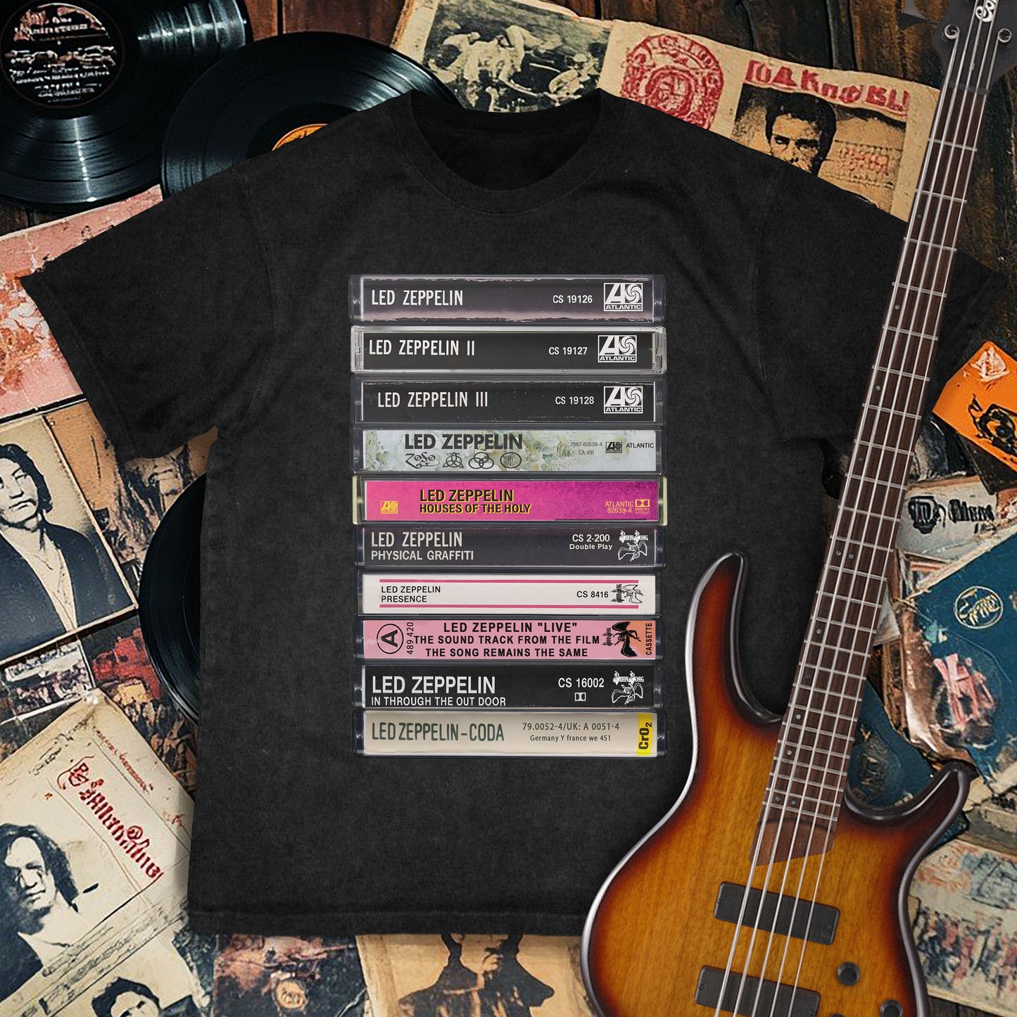 Led Zeppelin Albums Cassette Retro Collection Premium Unisex T-Shirt