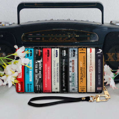 Whitney Houston Albums Cassette Vintage Leather Long Wallet