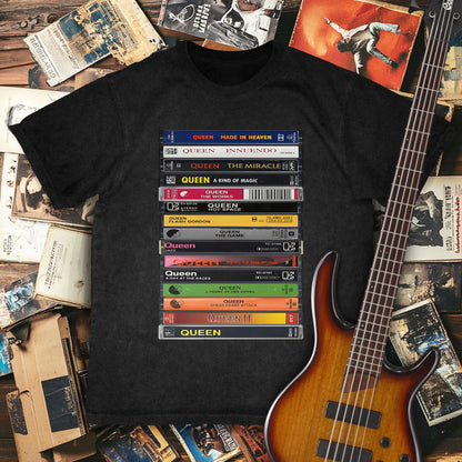 Queen Albums Cassette Retro Collection Premium Unisex T-Shirt