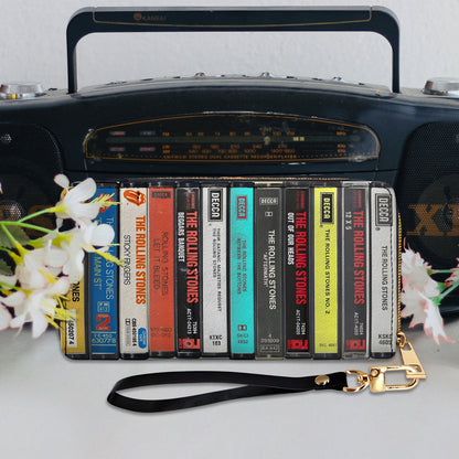 Rolling Stones Albums Cassette Vintage Leather Long Wallet