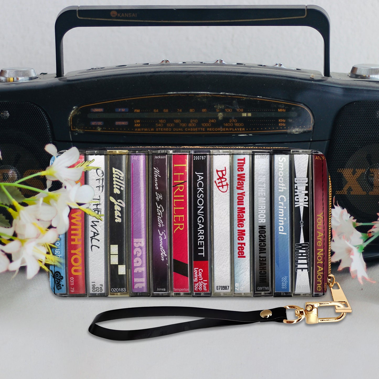 Michael Jackson Albums Cassette Vintage Leather Long Wallet