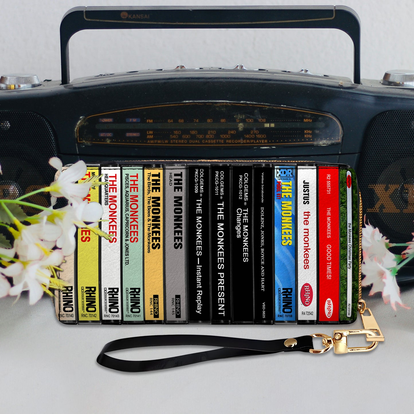 The Monkees Albums Cassette Vintage Leather Long Wallet
