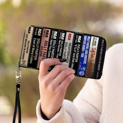 Dolly Parton Albums Cassette Vintage Leather Long Wallet