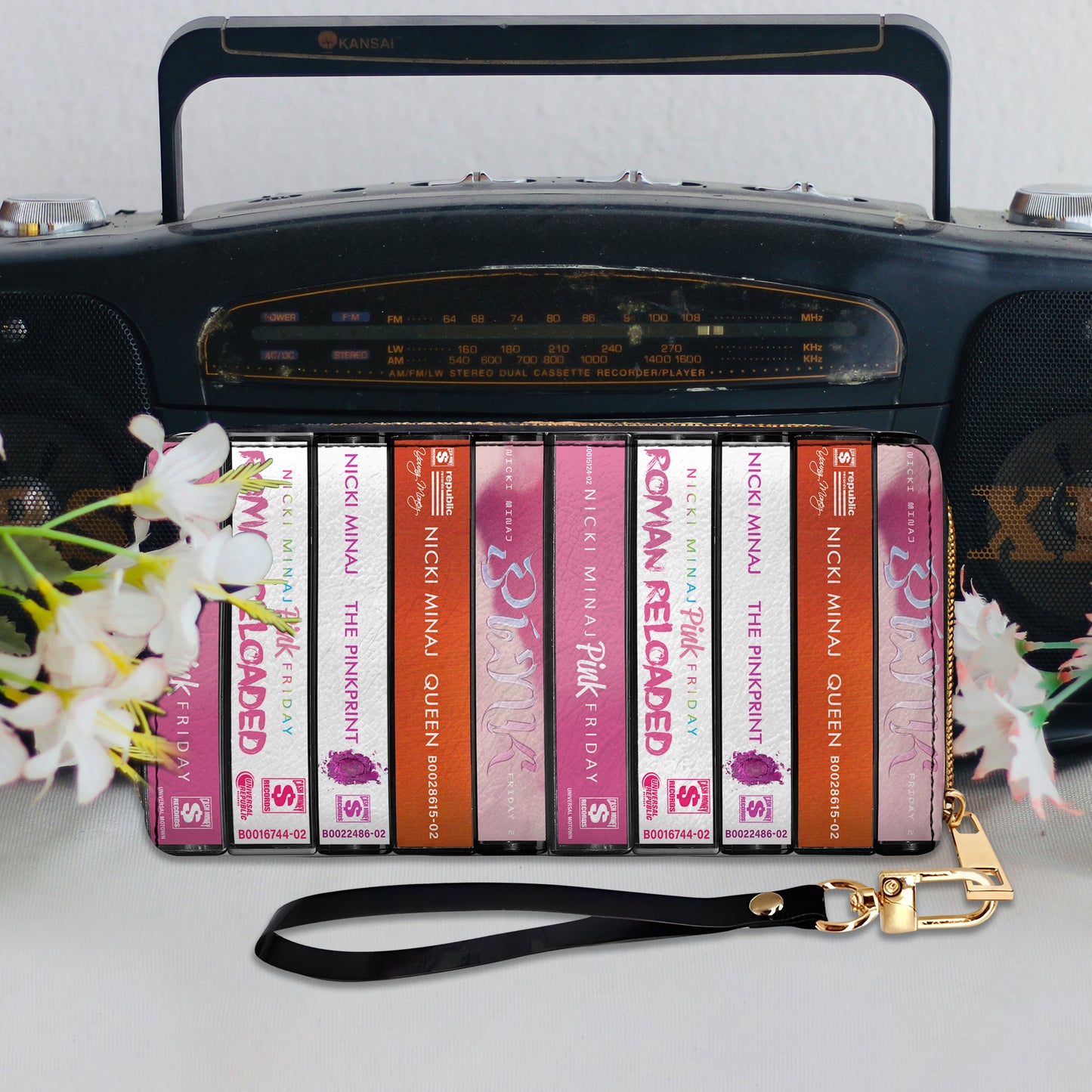 Nicki Minaj Albums Cassette Vintage Leather Long Wallet