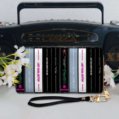 Lady Gaga Albums Cassette Vintage Leather Long Wallet