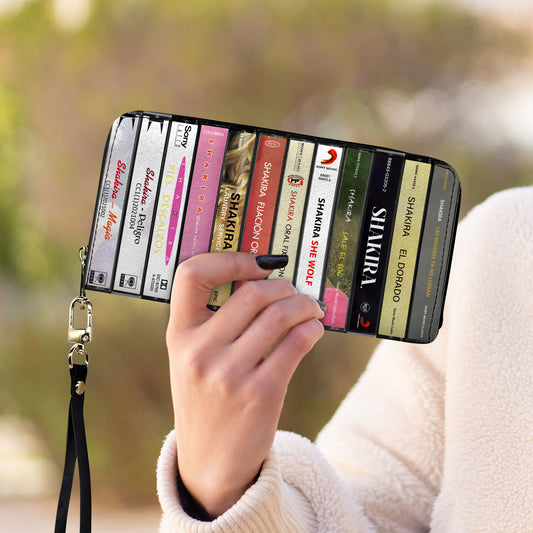 Shakira Albums Cassette Vintage Leather Long Wallet