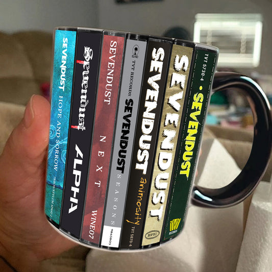 Sevendust Albums Cassette Collection Retro Accent Edge-to-Edge Printed Mug