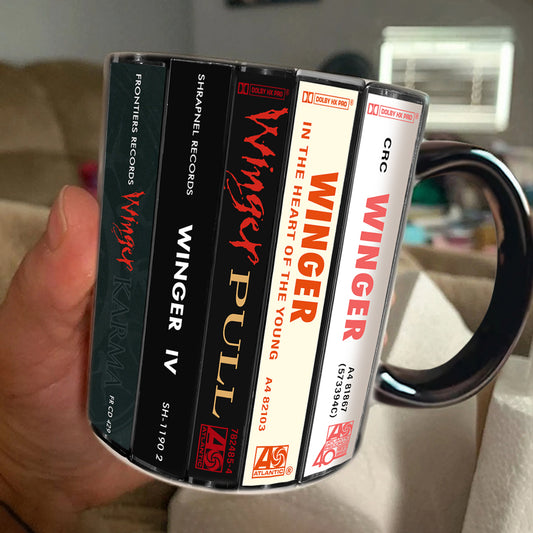 Winger Albums Cassette Collection Retro Accent Edge-to-Edge Printed Mug