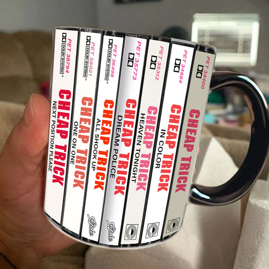 Cheap Trick Albums Cassette Collection Retro Accent Edge-to-Edge Printed Mug