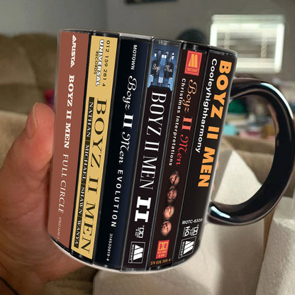 Boyz II Men Albums Cassette Collection Retro Accent Edge-to-Edge Printed Mug