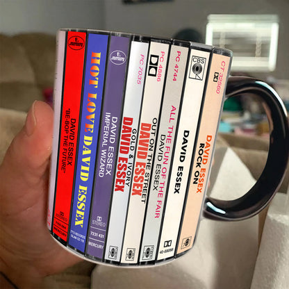 David Essex Albums Cassette Collection Retro Accent Edge-to-Edge Printed Mug