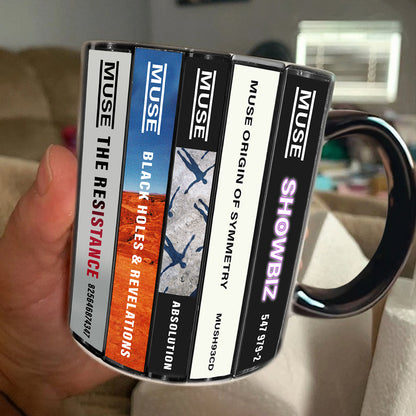 Muse Albums Cassette Collection Retro Accent Edge-to-Edge Printed Mug