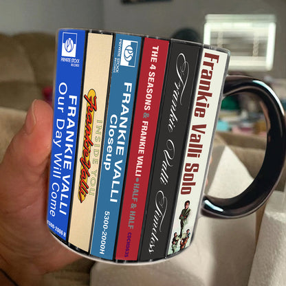 Frankie Valli Albums Cassette Collection Retro Accent Edge-to-Edge Printed Mug