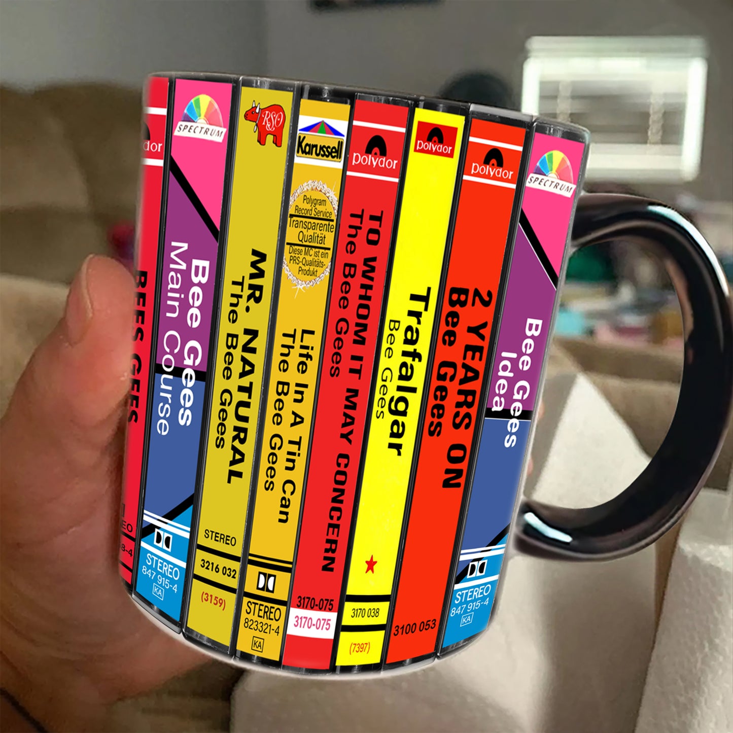 Bee Gees Albums Cassette Collection Accent Mug - New Version