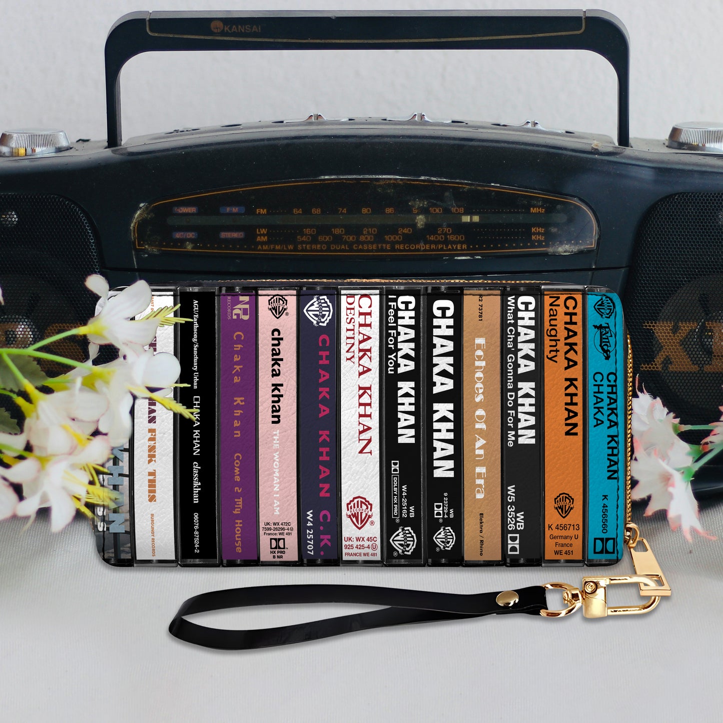 Chaka Khan Albums Cassette Vintage Leather Long Wallet