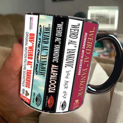 Weird AI Albums Cassette Collection Retro Accent Edge-to-Edge Printed Mug